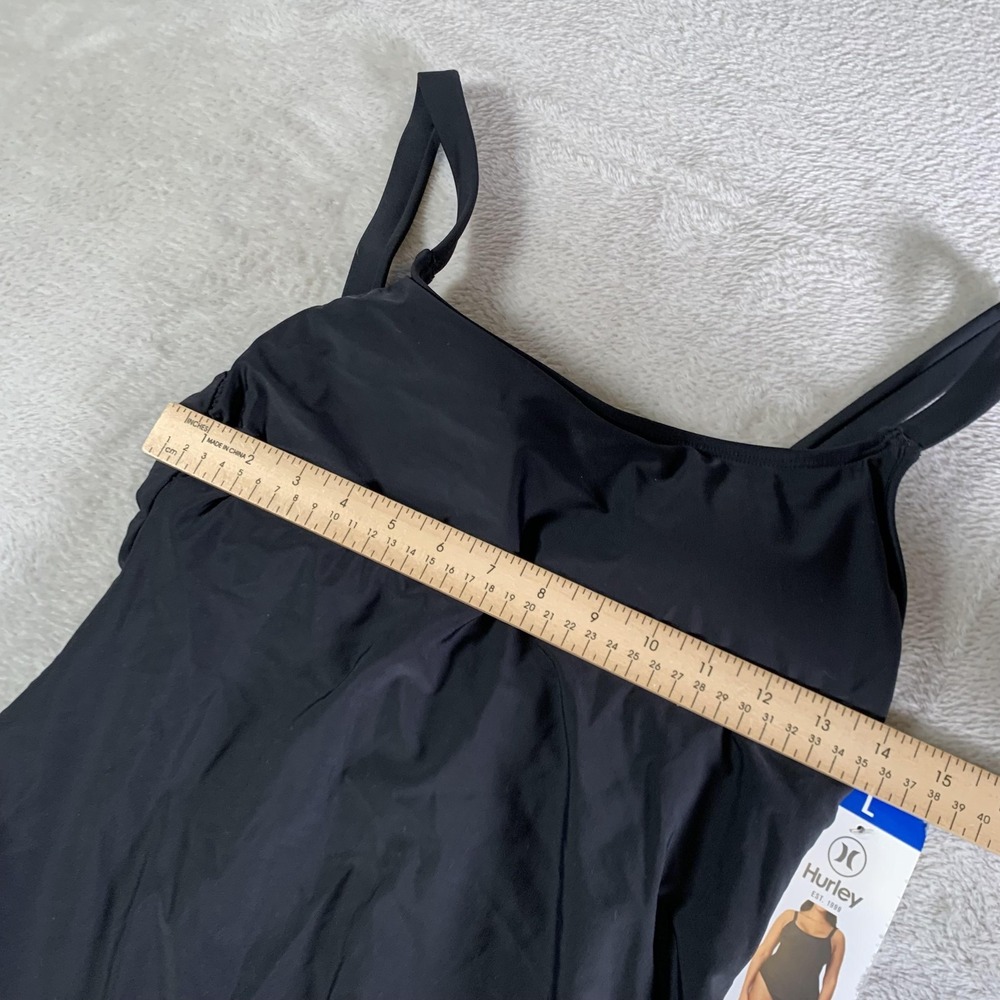 Hurley Swimsuit Womens Large Black One Piece UPF 50+ Adjustable Straps‎ NEW - Picture 4 of 11